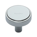 M Marcus Heritage Brass Stepped Disc Design Cabinet Knob 32mm 